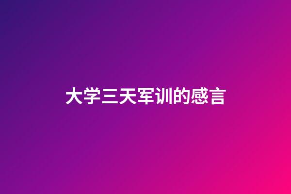 大学三天军训的感言