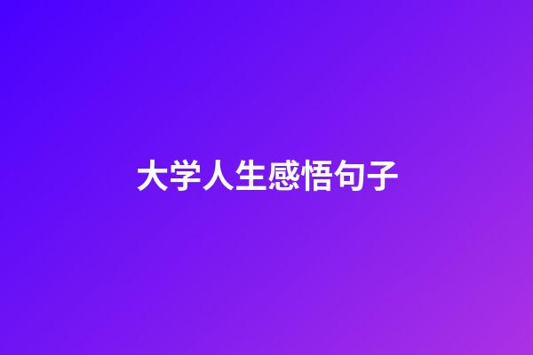 大学人生感悟句子