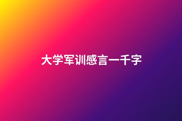 大学军训感言一千字