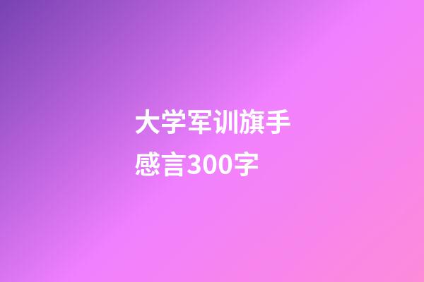大学军训旗手感言300字