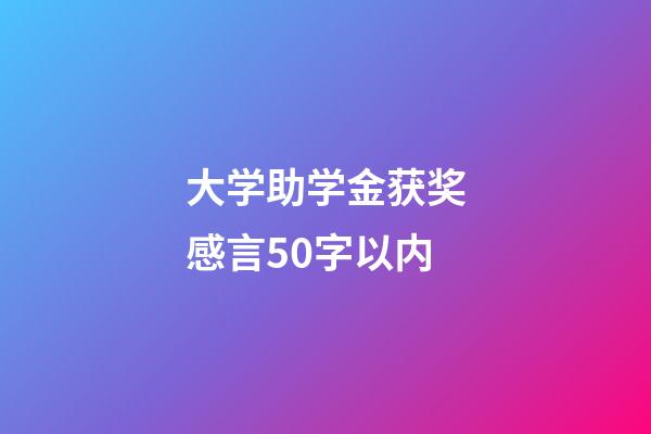 大学助学金获奖感言50字以内