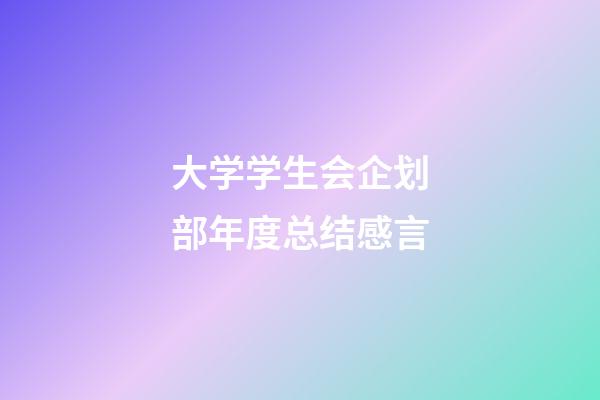 大学学生会企划部年度总结感言