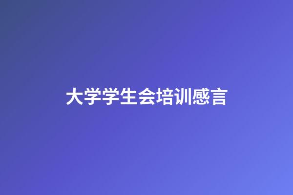 大学学生会培训感言