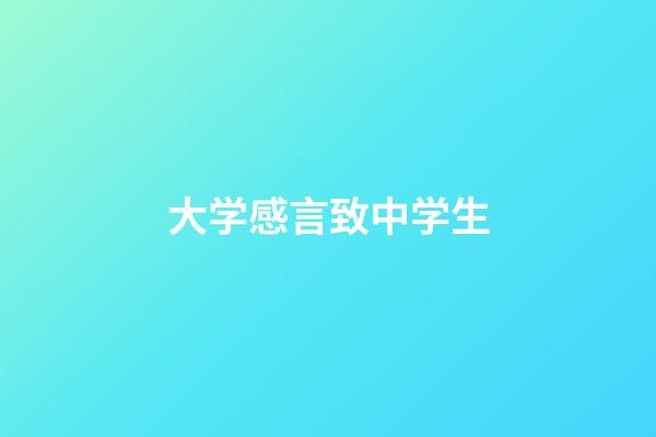 大学感言致中学生