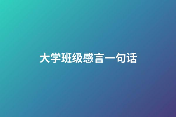 大学班级感言一句话