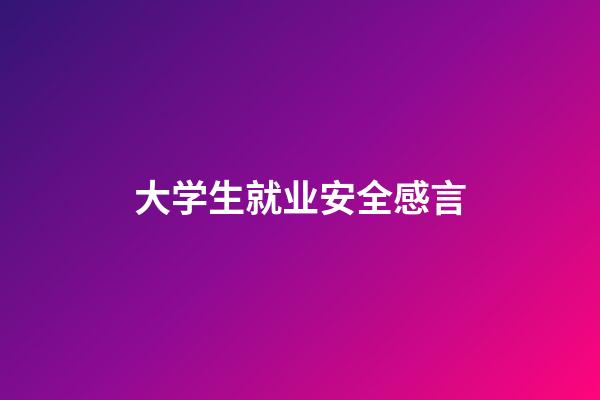 大学生就业安全感言