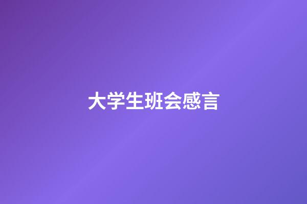 大学生班会感言