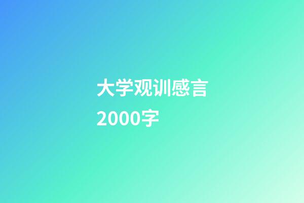 大学观训感言2000字