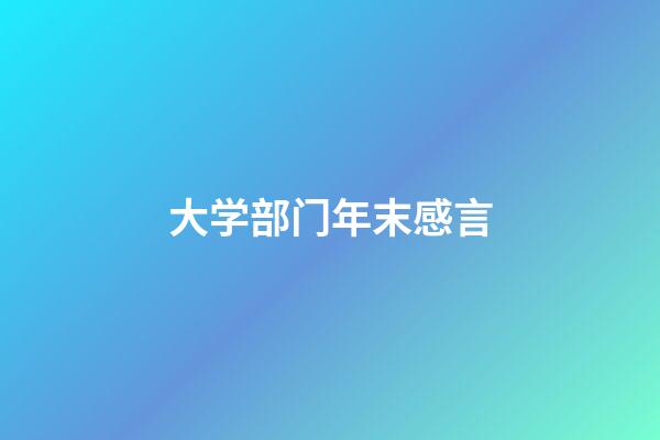 大学部门年末感言