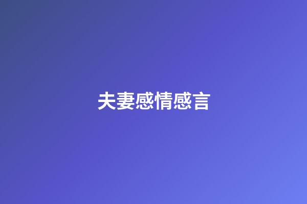 夫妻感情感言