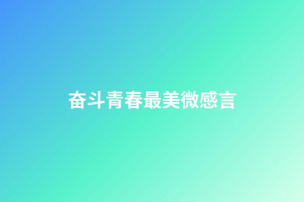 奋斗青春最美微感言