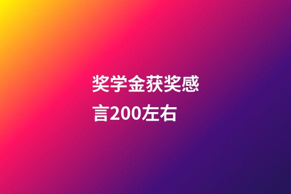 奖学金获奖感言200左右