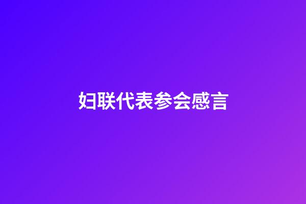 妇联代表参会感言