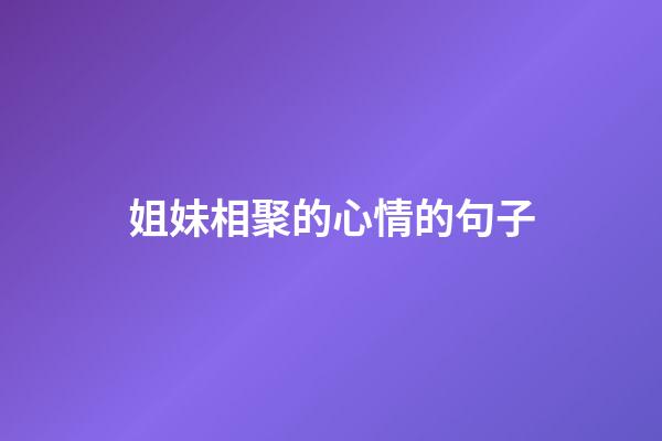 姐妹相聚的心情的句子