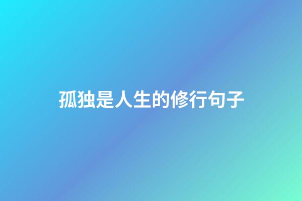 孤独是人生的修行句子