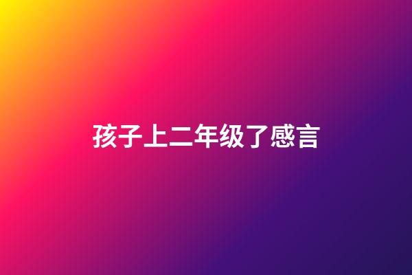 孩子上二年级了感言