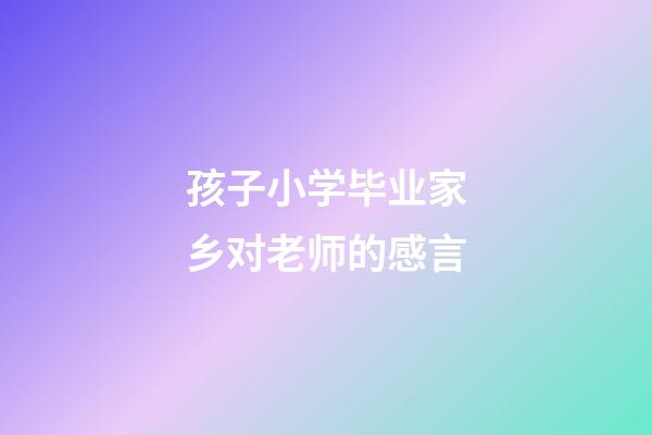 孩子小学毕业家乡对老师的感言