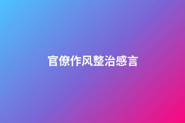 官僚作风整治感言