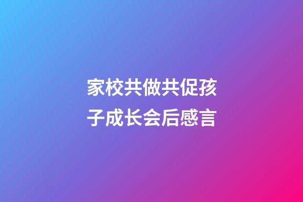家校共做共促孩子成长会后感言
