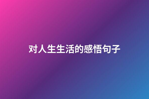 对人生生活的感悟句子