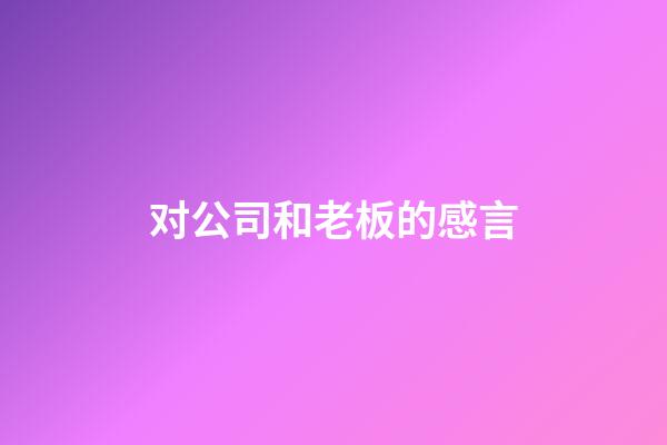 对公司和老板的感言