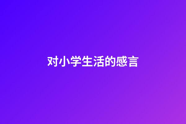 对小学生活的感言
