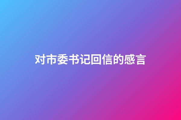 对市委书记回信的感言