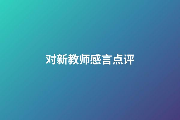 对新教师感言点评