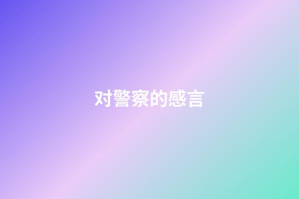 对警察的感言