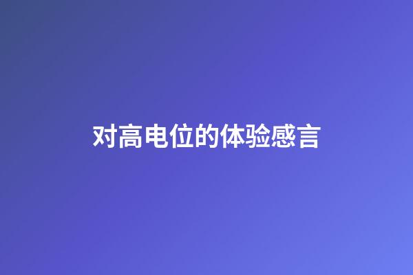 对高电位的体验感言