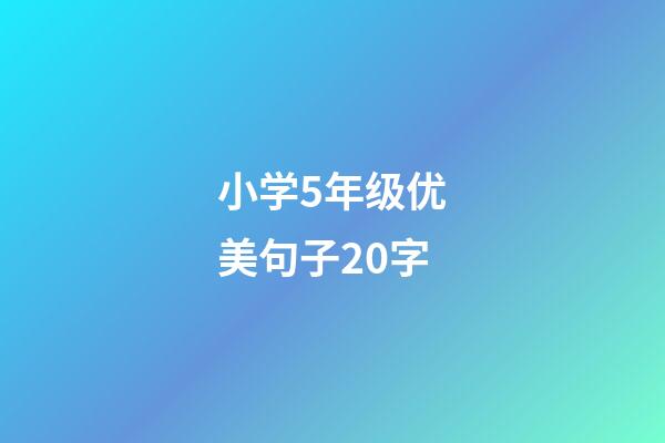 小学5年级优美句子20字