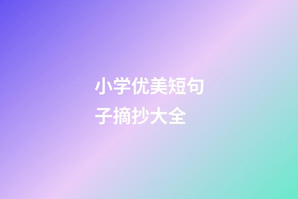 小学优美短句子摘抄大全