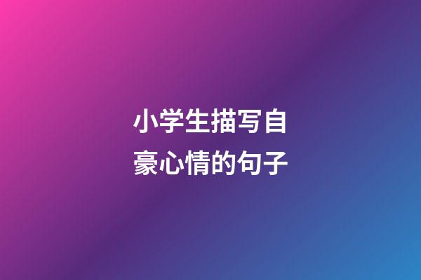 小学生描写自豪心情的句子