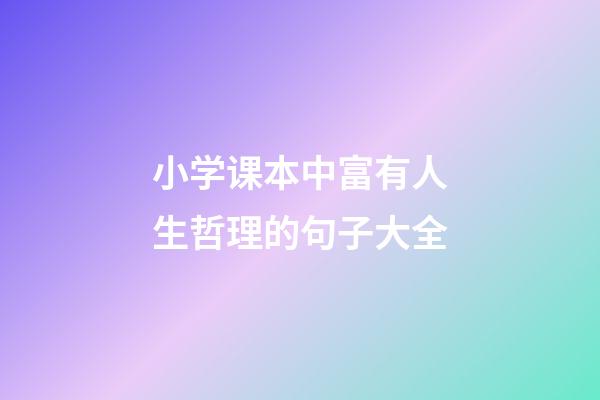 小学课本中富有人生哲理的句子大全