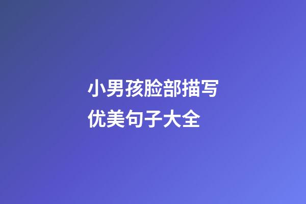 小男孩脸部描写优美句子大全