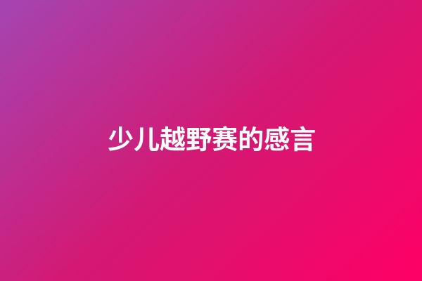 少儿越野赛的感言