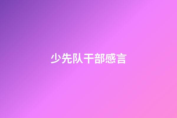 少先队干部感言