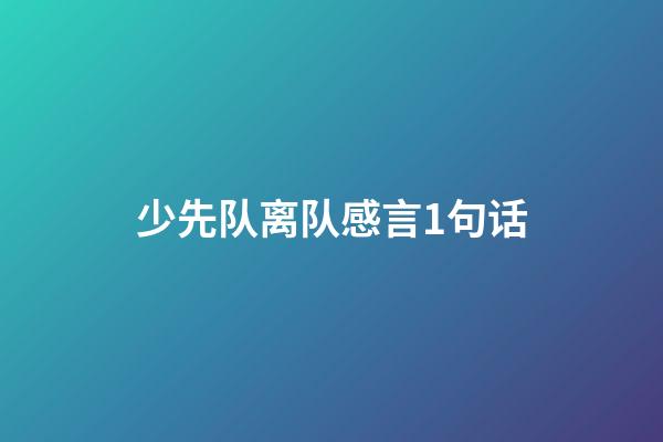 少先队离队感言1句话