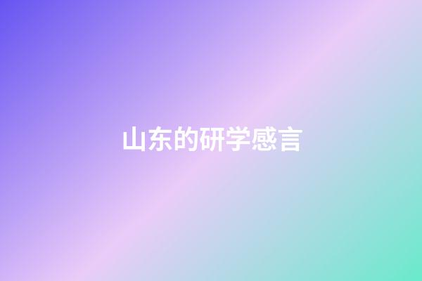 山东的研学感言