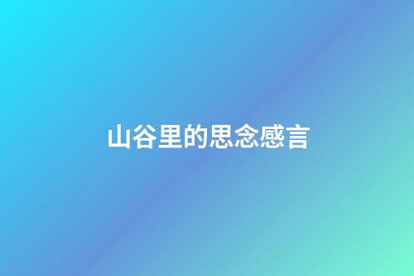 山谷里的思念感言