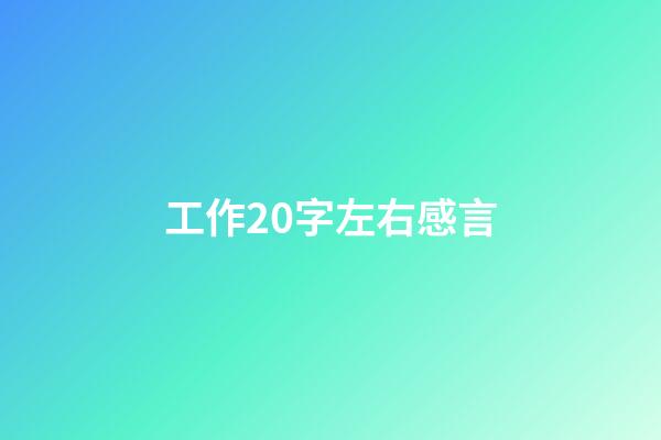 工作20字左右感言
