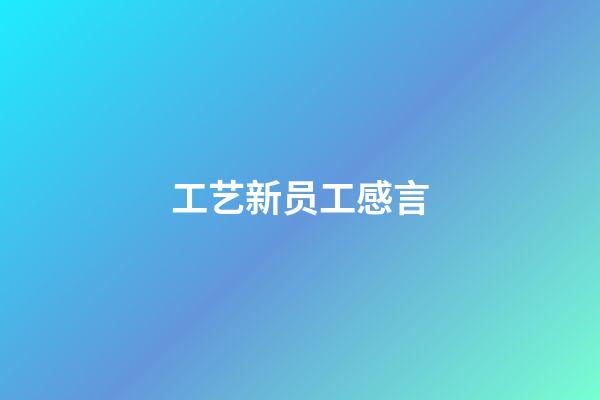 工艺新员工感言