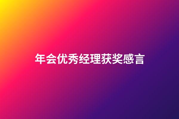 年会优秀经理获奖感言