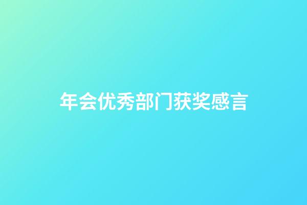 年会优秀部门获奖感言