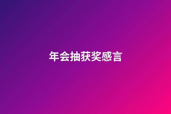 年会抽获奖感言