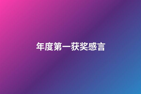 年度第一获奖感言