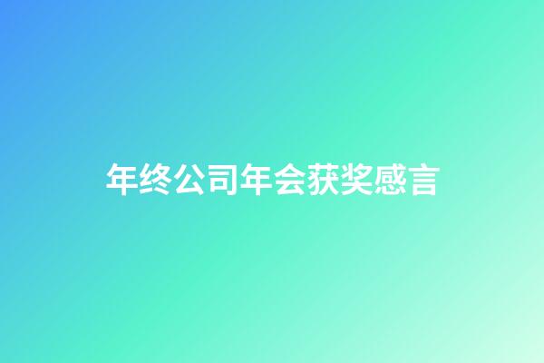 年终公司年会获奖感言
