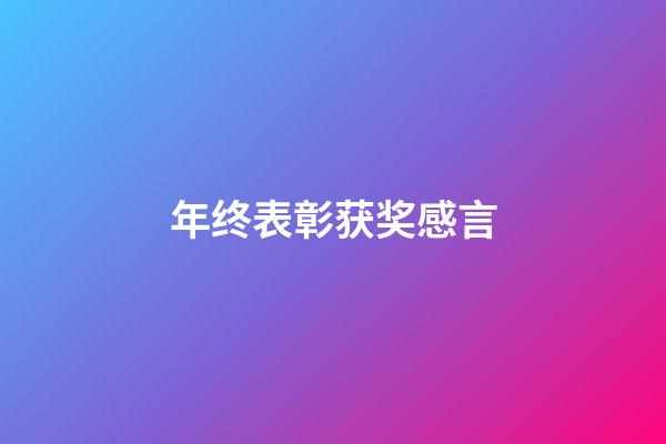 年终表彰获奖感言