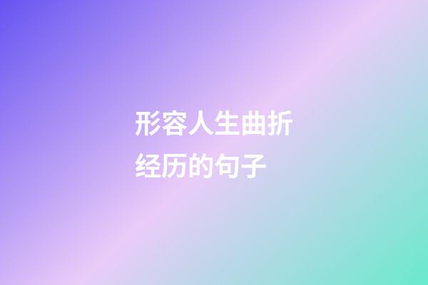 形容人生曲折经历的句子
