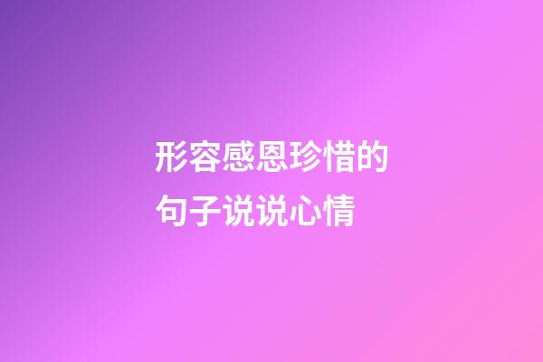 形容感恩珍惜的句子说说心情